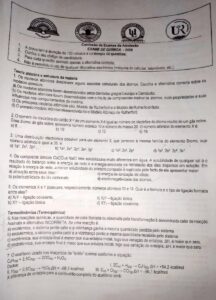 Exame de Admissão UP – Química (2026)